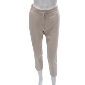 Joseph Women Cropped Pants Beige Polyester Hook & Eye Size 36
